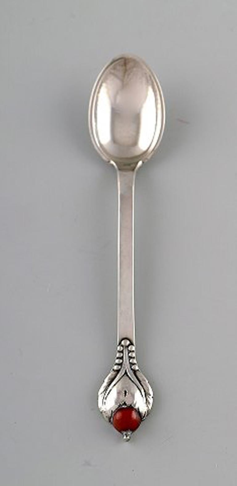 3 Tea Spoon In Silver Evald Nielsen No
