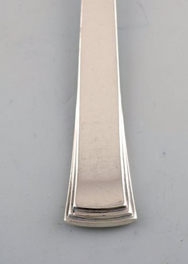 Scandinavian Modern Evald Nielsen Number 32 Fish Cutlery in Silver, Complete Service for 12 Pieces For Sale