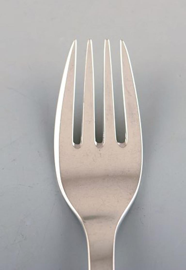 Danish Evald Nielsen Number 32 Fish Cutlery in Silver, Complete Service for 12 Pieces For Sale