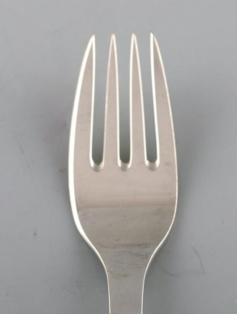 Scandinavo moderno Evald Nielsen Numero 32 Forchetta da pesce in argento sterling in vendita