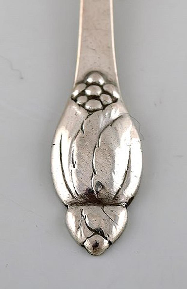 Art Deco Evald Nielsen number 6, coffee spoon in all silver. 1920's. Ten pieces For Sale