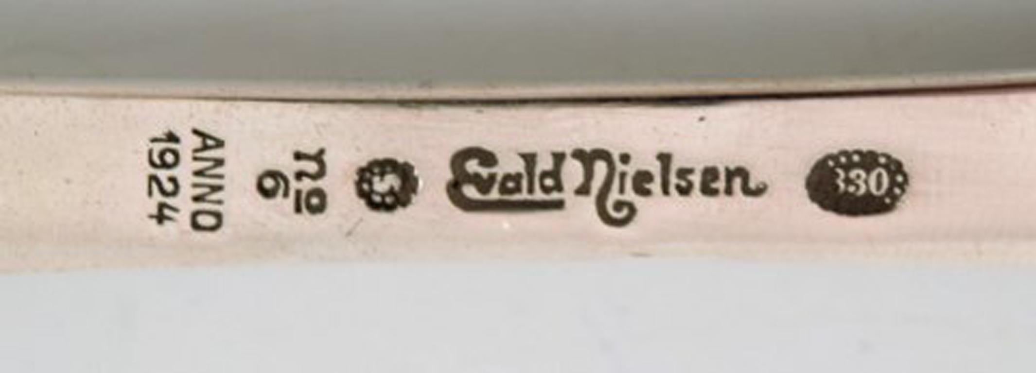 Evald Nielsen Nummer 6, Tafelgabel in ganz Silber. 1920er Jahre. Acht Stück (Dänisch) im Angebot