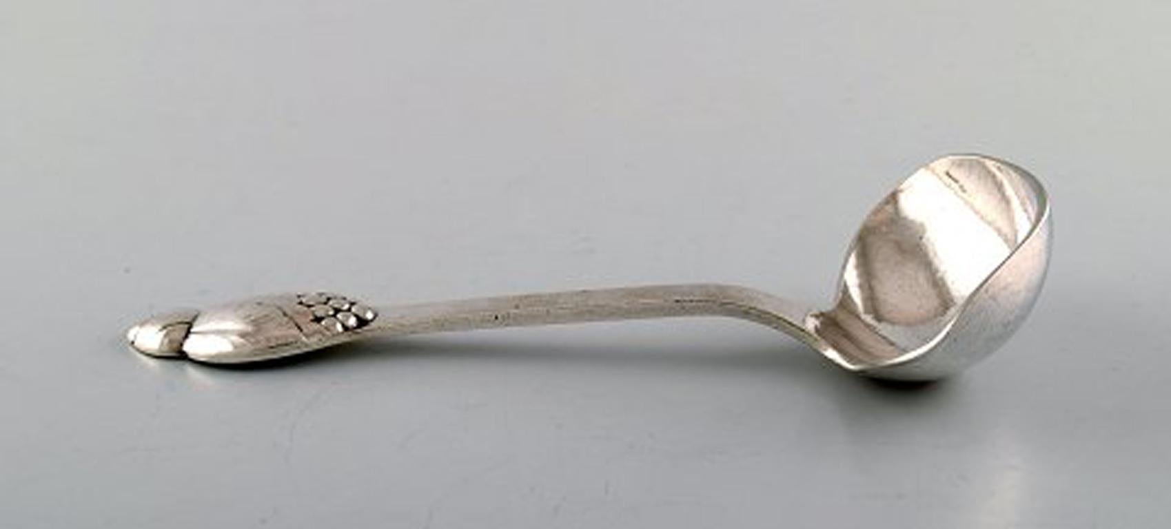 Art Nouveau Evald Nielsen Number 6, Sauce Spoon in Full Silver