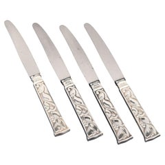 Evald Nielsen. Set of four fruit knives in sterling silver and stainless steel.