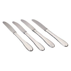Evald Nielsen. Vierer-Set Essmesser aus Sterlingsilber und Edelstahl.