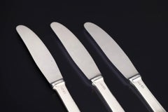 Evald Nielsen. Set of three dinner knives in sterling silver and stainless steel