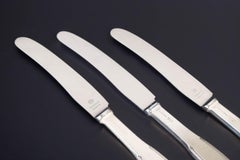 Evald Nielsen. Set of three lunch knives in sterling silver and stainless steel.