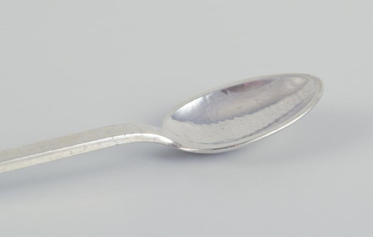 Early 20th Century Evald Nielsen, set of twelve coffee spoons in 830 silver.  For Sale