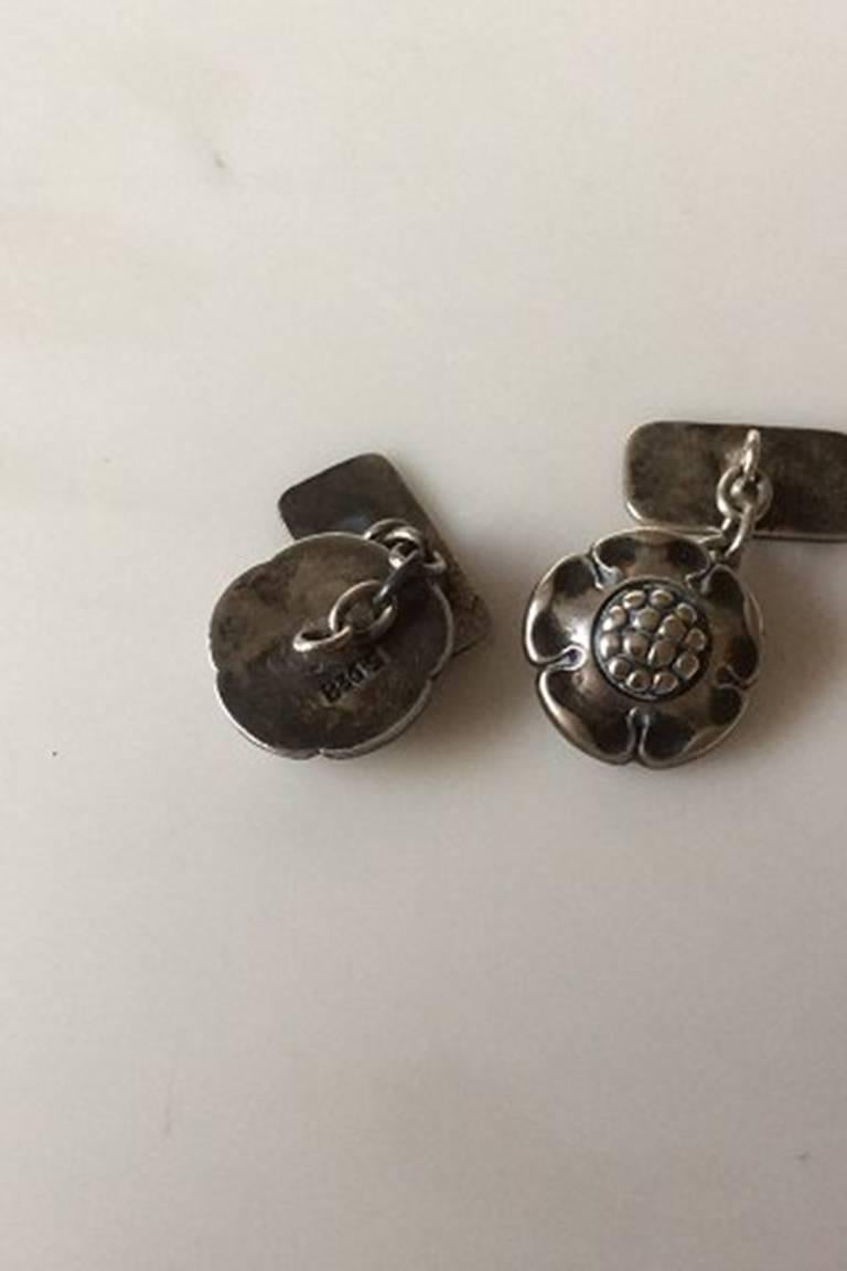 Evald Nielsen Silver 830S Cufflinks. Measures 1.6 cm / 0 5/8 in dia. Weighs combined 9 g / 0.30 oz.