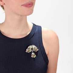 Evald Nielsen Skonevirke Broche Art déco danois 830 en argent et jade néphrite