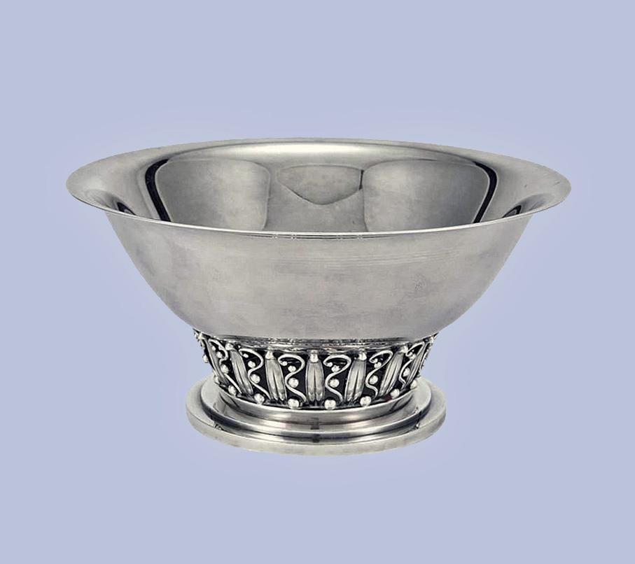 Danish Evald Nielsen Sterling Silver Bowl, Denmark, circa 1930