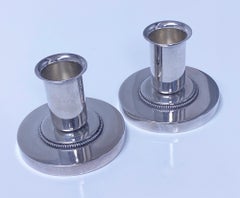 Kerzenständer aus Sterlingsilber von Evald Nielsen, Dänemark, ca. 1940