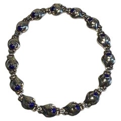 Evald Nielsen Sterling Silver Necklace with Lapis
