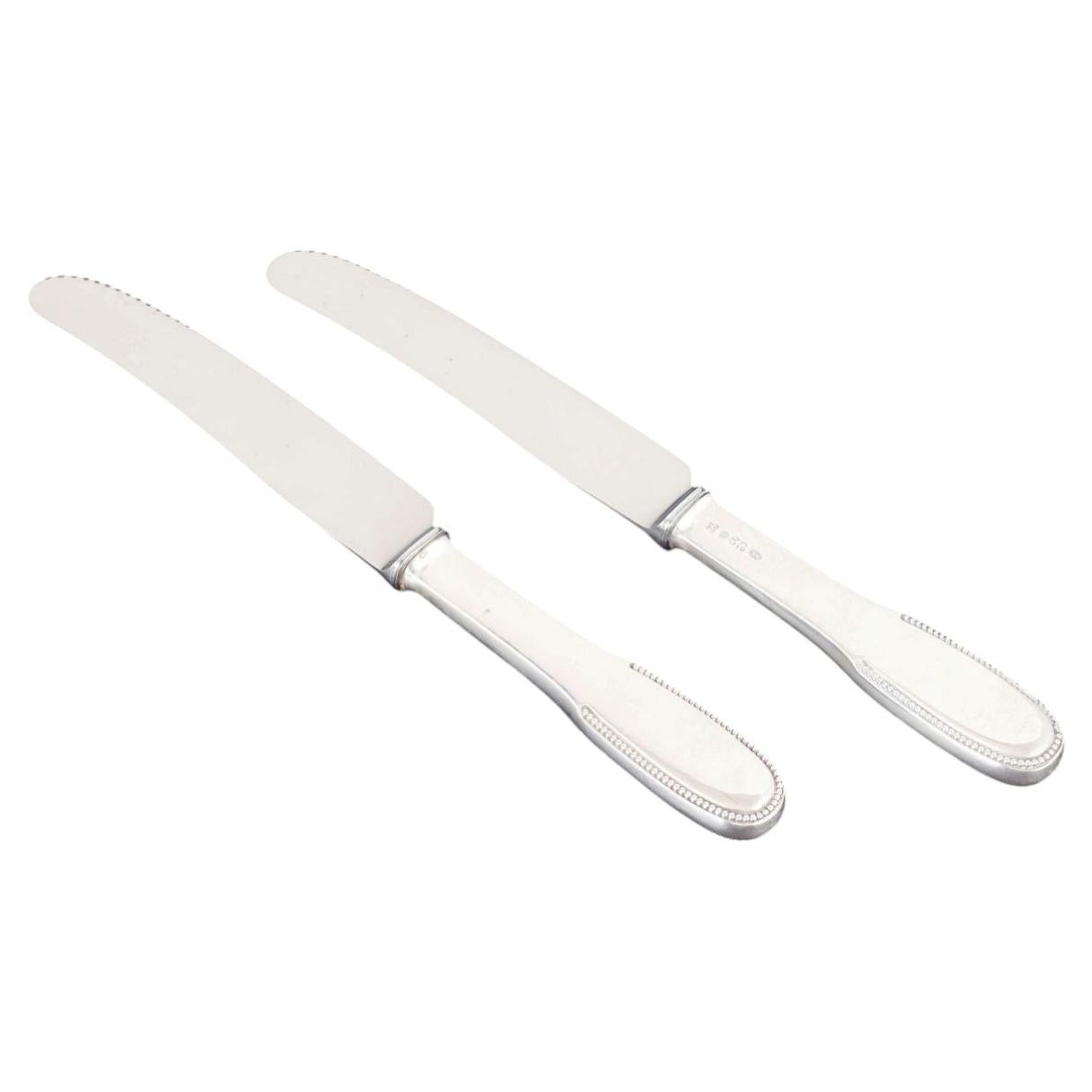 Evald Nielsen, two dinner knives in silver and stainless steel. 1930s