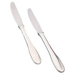 Evald Nielsen. Two dinner knives in sterling silver and stainless steel. 1930s