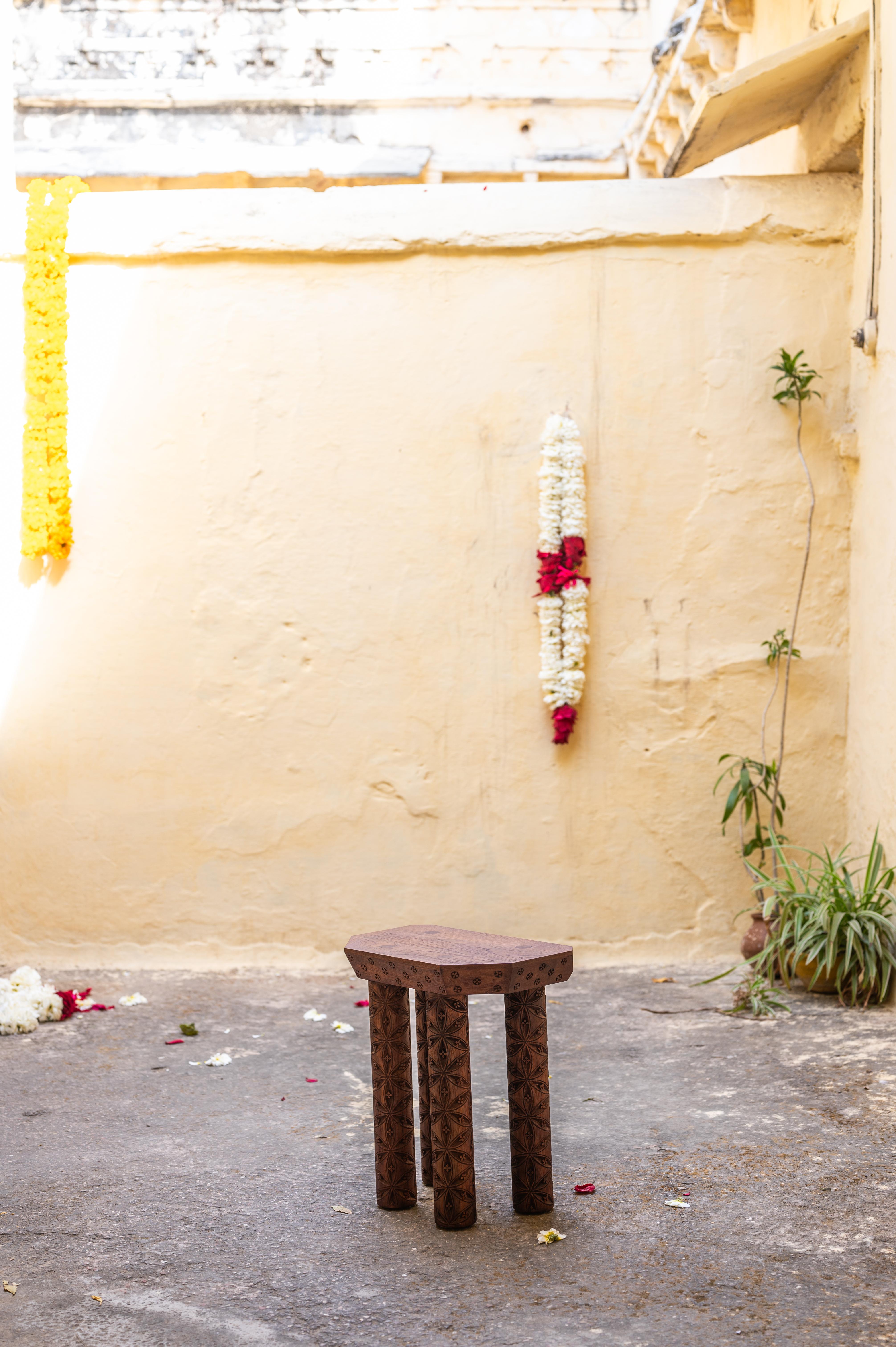 Modern Evam Stool in Oiled Teak by Evam For Sale