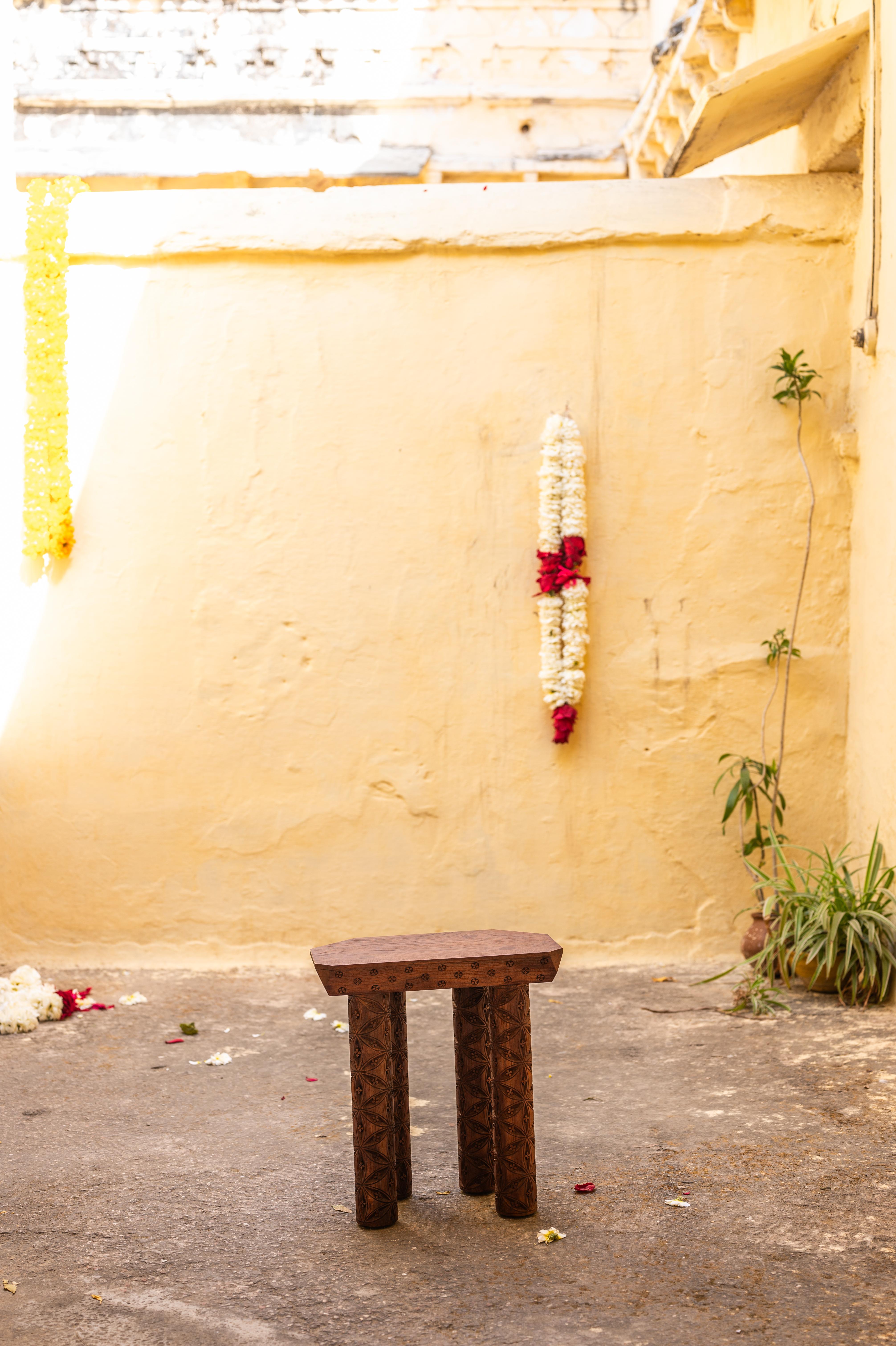 Evam Stool in Oiled Teak by Evam In New Condition For Sale In Geneve, CH