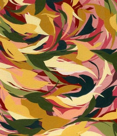 "A Flower For Your Thoughts" - abstract, pink, green, nature-based