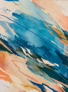"Aerial Reach" - colorful abstract painting - nature - skyscape - flowing