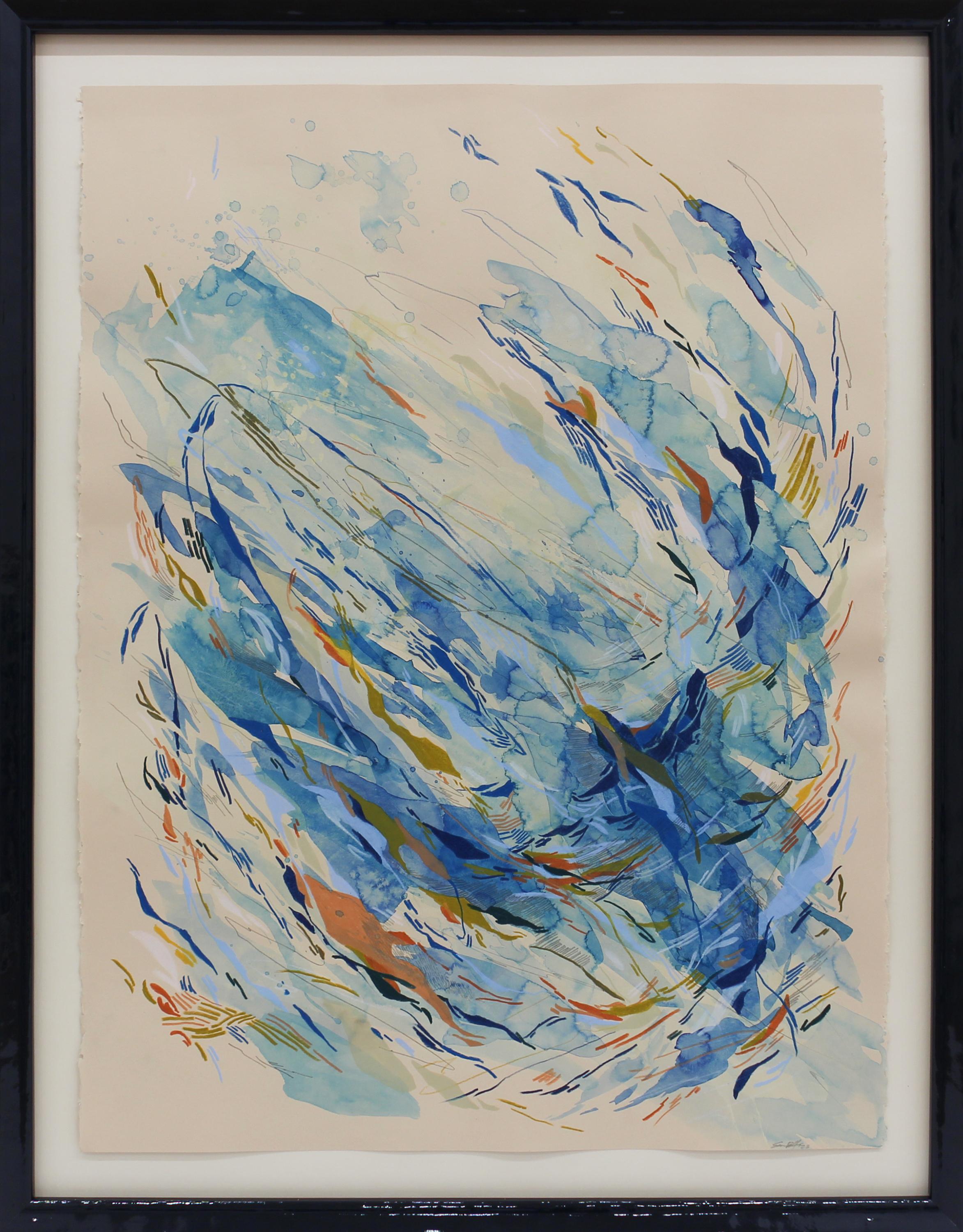 Evan Blackwell-Helgeson Abstract Painting - "Boardwalk" - colorful abstract work on paper - expressionism - floral