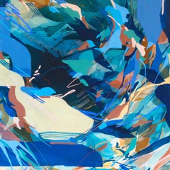 "Dusk Blooms Too" colorful abstract painting - pure abstraction - Frankenthaler