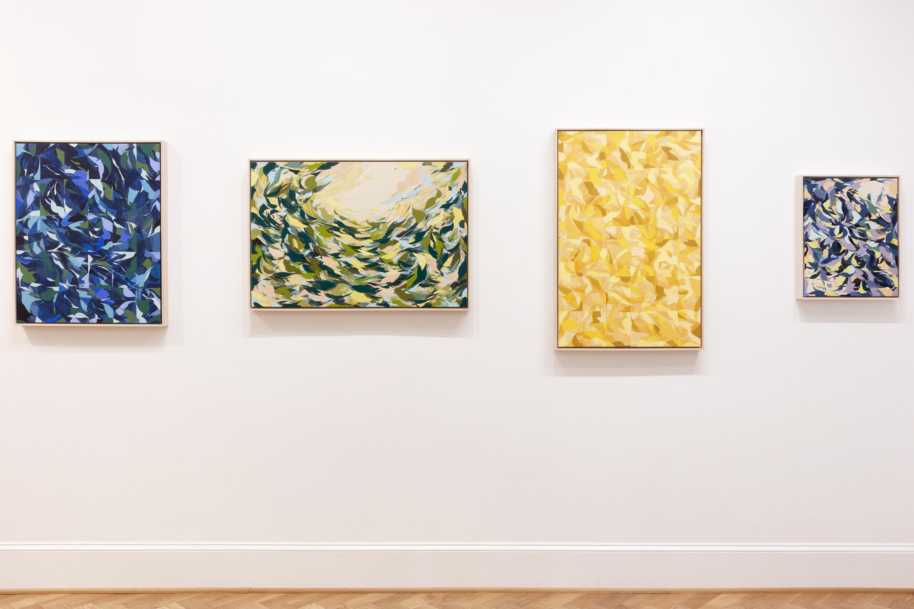 This work on canvas is a mixed media abstract work featuring hues of blue and green.

Evan is inspired by the works of Frank Bowling, Helen Frankenthaler, Candida Alvarez and Dorothy Hood.

In her latest body of work “Perennial Trace,” Atlanta-based