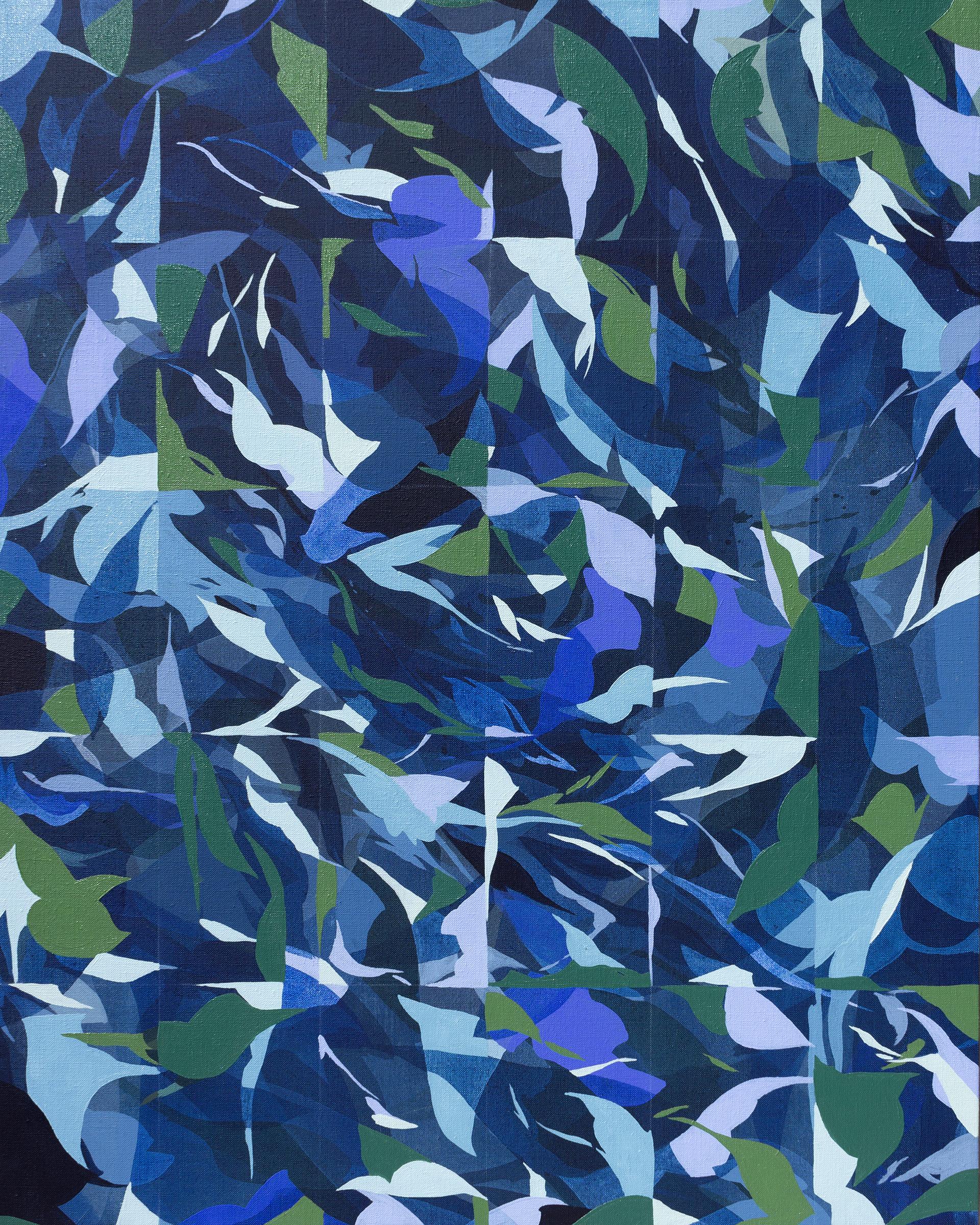 "Echo" - abstract, blue, geometric, nature-based