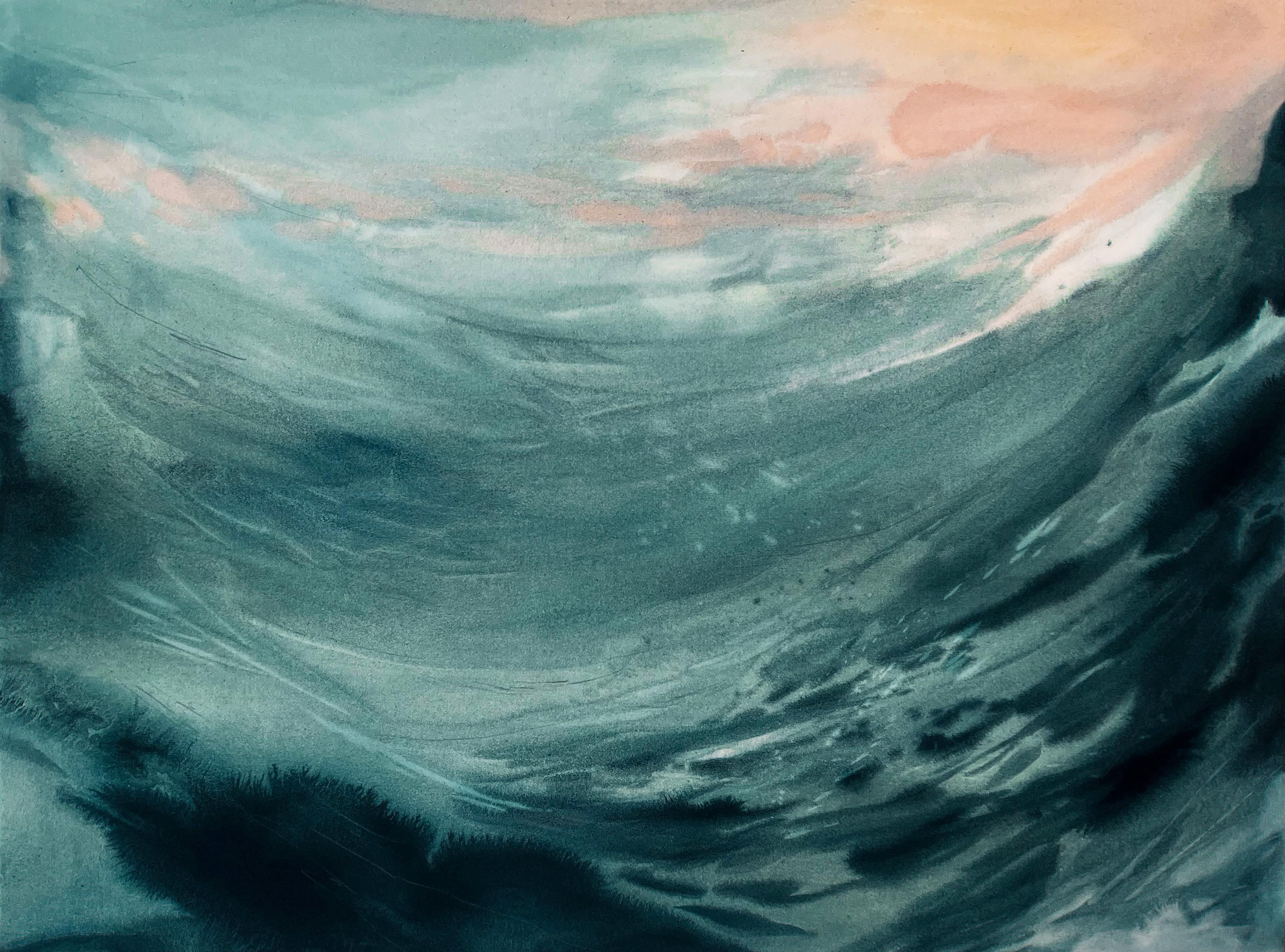 Evan Blackwell-Helgeson Abstract Painting - "Left Unsaid" - abstract, green, nature-based, flowing