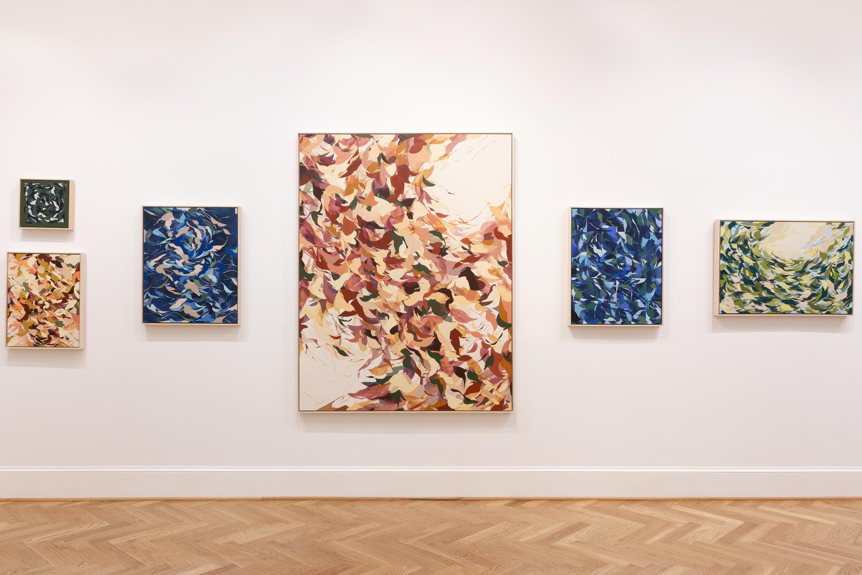 This work on canvas is a mixed media abstract work featuring hues of pink, purple and maroon.

Evan is inspired by the works of Frank Bowling, Helen Frankenthaler, Candida Alvarez and Dorothy Hood.

In her latest body of work “Perennial Trace,”