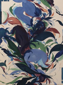 "Lilt of the Plum Shade" - colorful abstract painting - expressionism - floral
