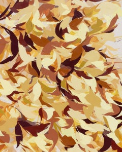 "Perennial Trace: What Light Builds" - abstract, yellow, nature-based, flowing