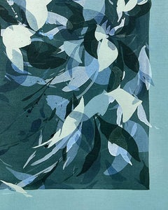 "Recent Memory" - abstract, teal, nature-based, flowing