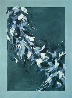 "Recent Memory" - abstract, teal, nature-based, flowing