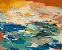 « Recollected » - peinture abstraite colorée - paysage marin - Frankenthaler
