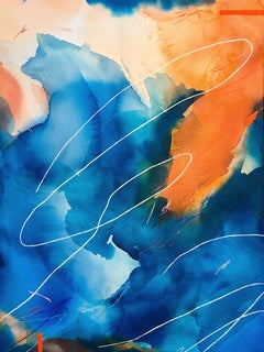""Relay" - peinture abstraite colorée - paysage - Frankenthaler