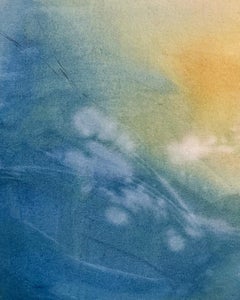 "Traces of Yesterday" - abstract, yellow, blue, nature-based, flowing