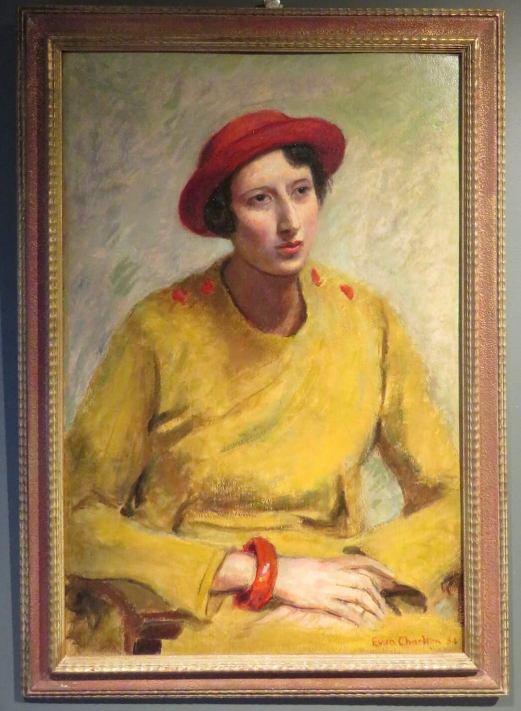 ARTIST: Evan Charlton (1904-1984) British

TITLE: “Portrait Of A Lady In A Mustard Dress”

SIGNED:lower right and dated 1934

MEDIUM: oil on board

SIZE: 95cm x 69cm inc frame

CONDITION: excellent

PRICE: £1900

DETAIL: Evan Charlton was born in