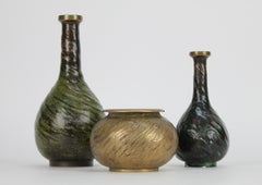 Evan Jensen, un Grupo de  Jarrones y cuencos de bronce, Dinamarca Años 30