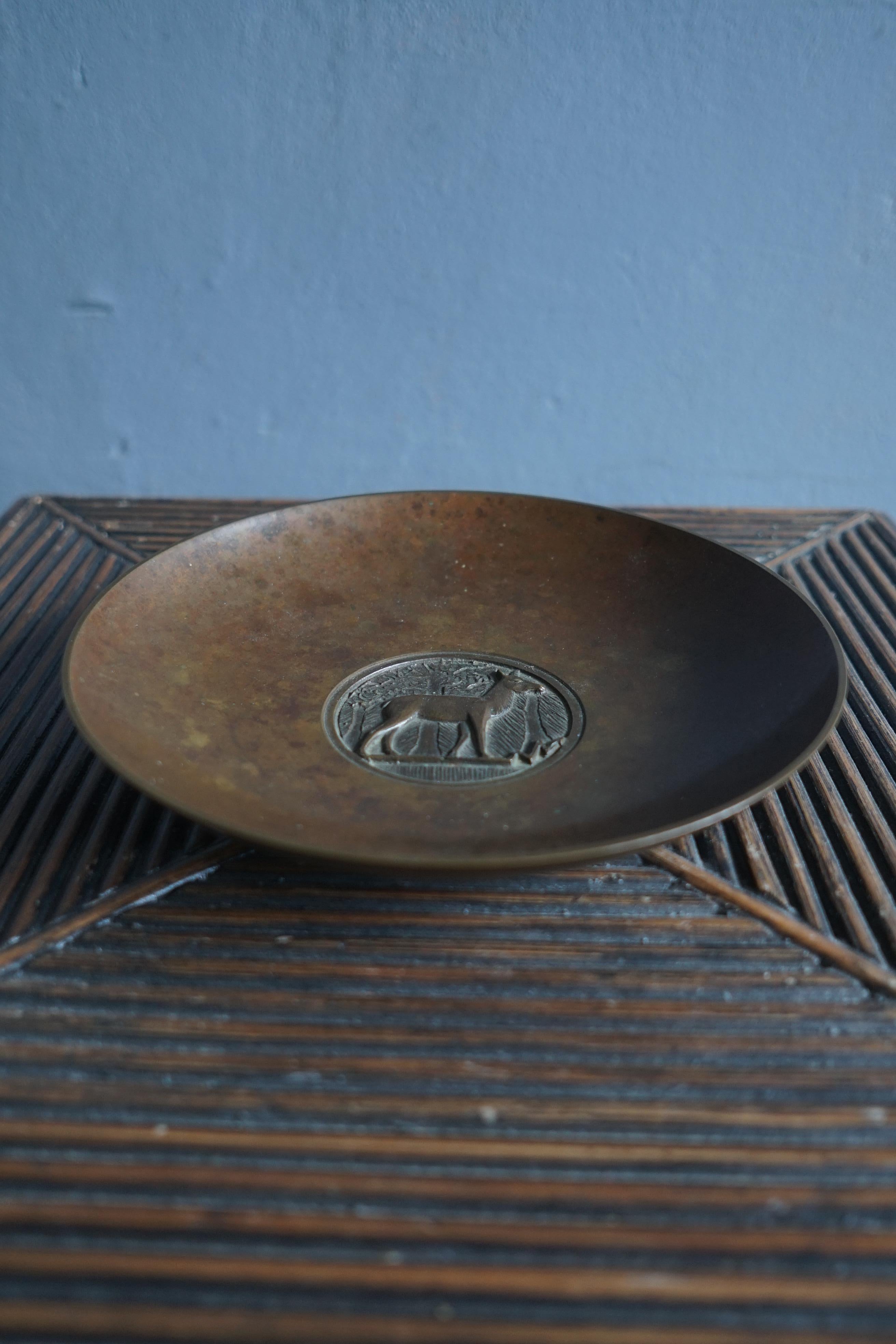 Danish Evan Jensen Bronze Dish, Denmark, 1930s For Sale