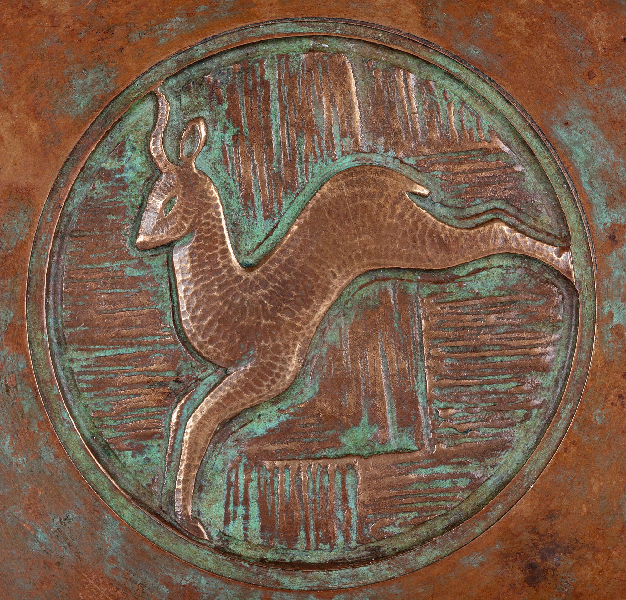 Evan Jensen Danish Art Deco Bronze Dish with Deer For Sale 3