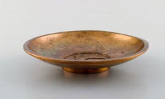 Evan Jensen, Denmark, Art Deco Bowl in Bronze with Leaping Deer, 1940s