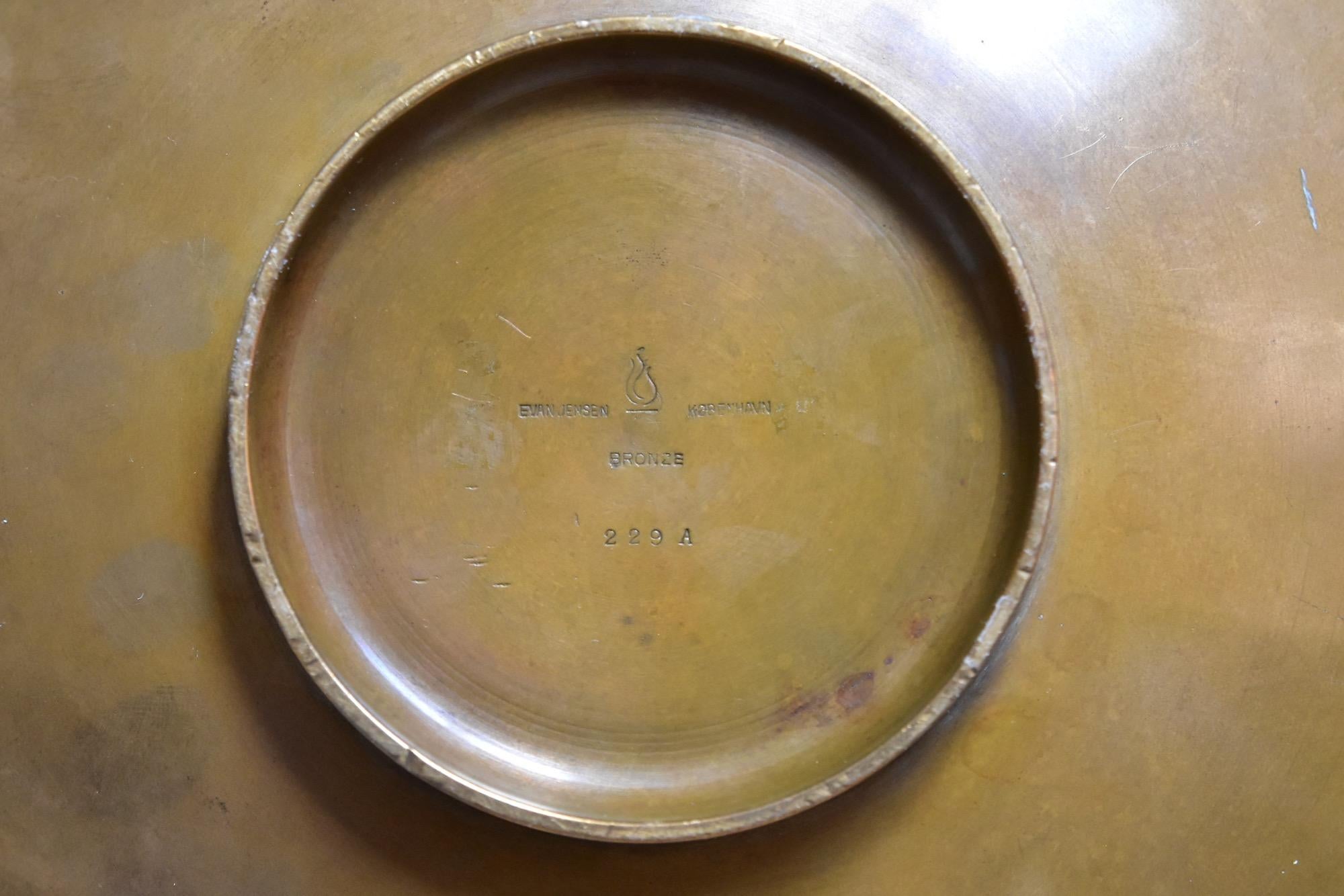 Evan Jensen Køpenhavn Scandinavian Bronze Bowl Denmark, 1930s, Art Deco In Good Condition In Krefeld, DE