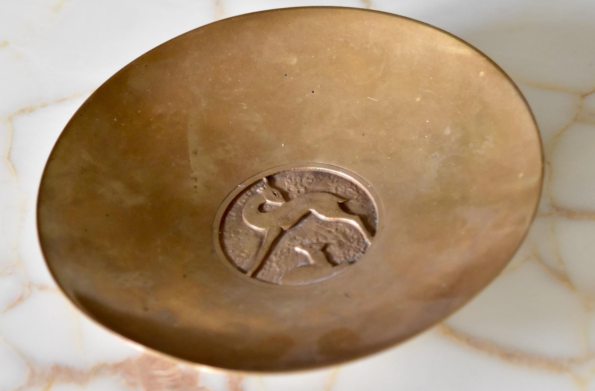 Mid-20th Century Evan Jensen Køpenhavn Scandinavian Bronze Bowl Denmark, 1930s, Art Deco