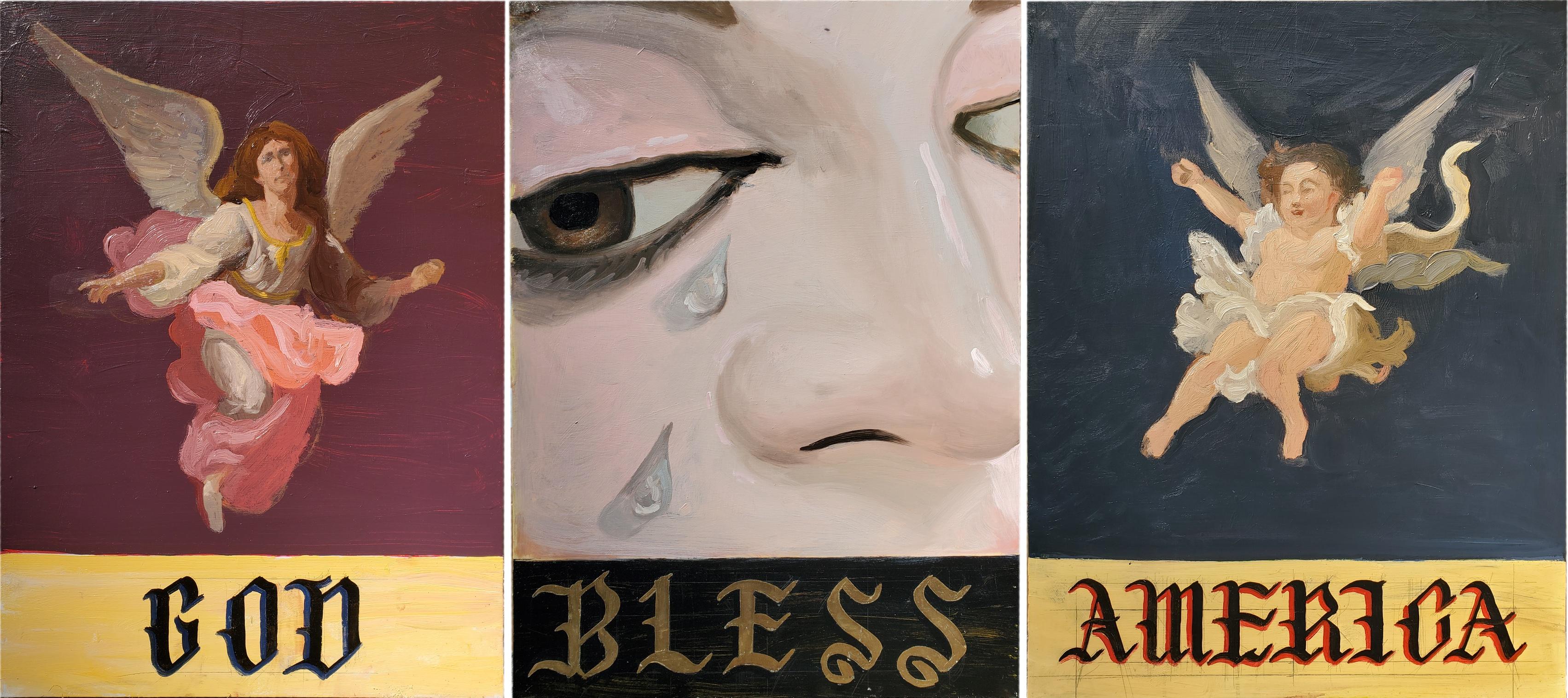 Evan Jones Landscape Painting - GOD BLESS AMERICA (triptych)