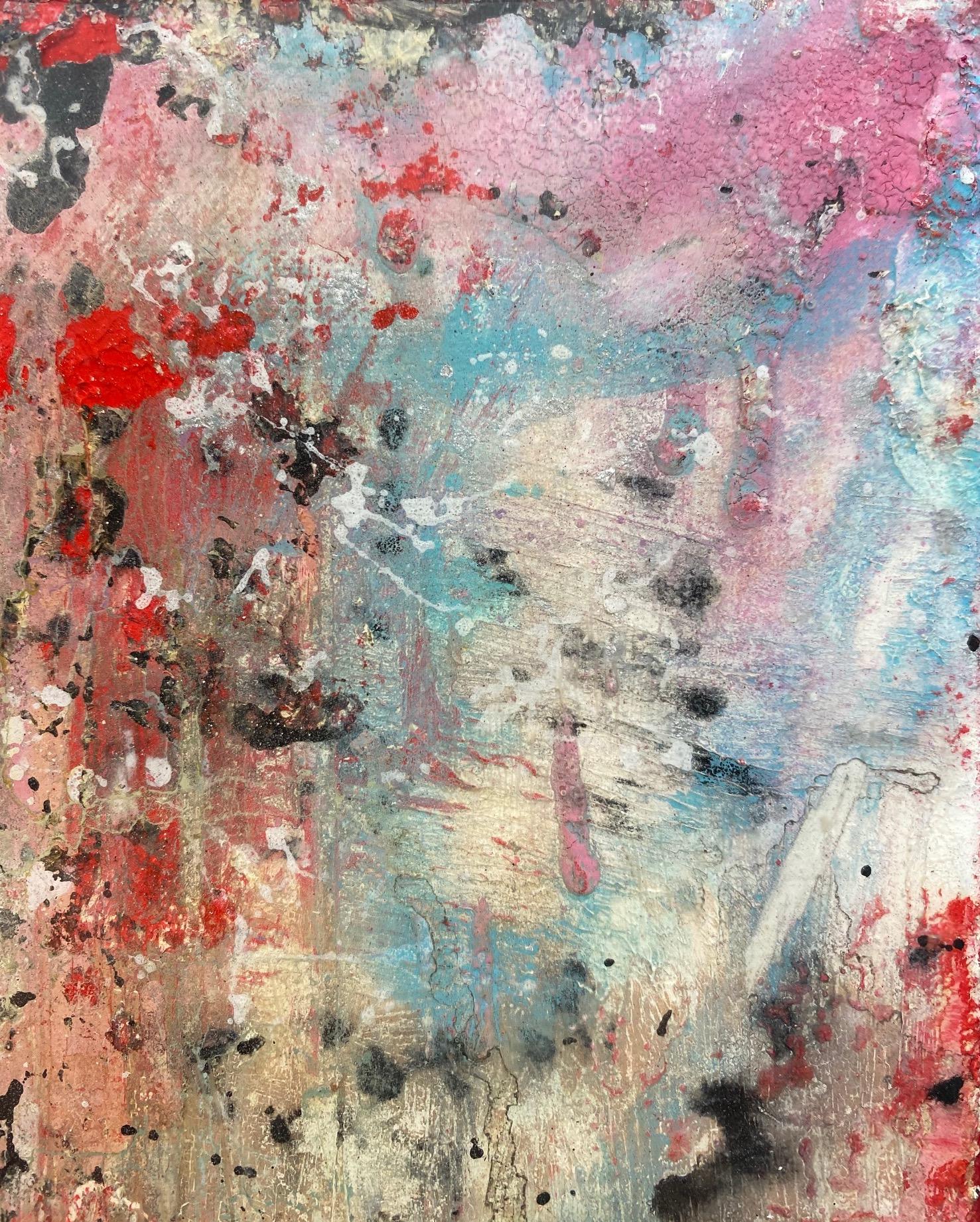 Burning Desire, 2019, Abstraktes Acryl, Ölharz und Sprühfarbe, Leinwand, signiert 1