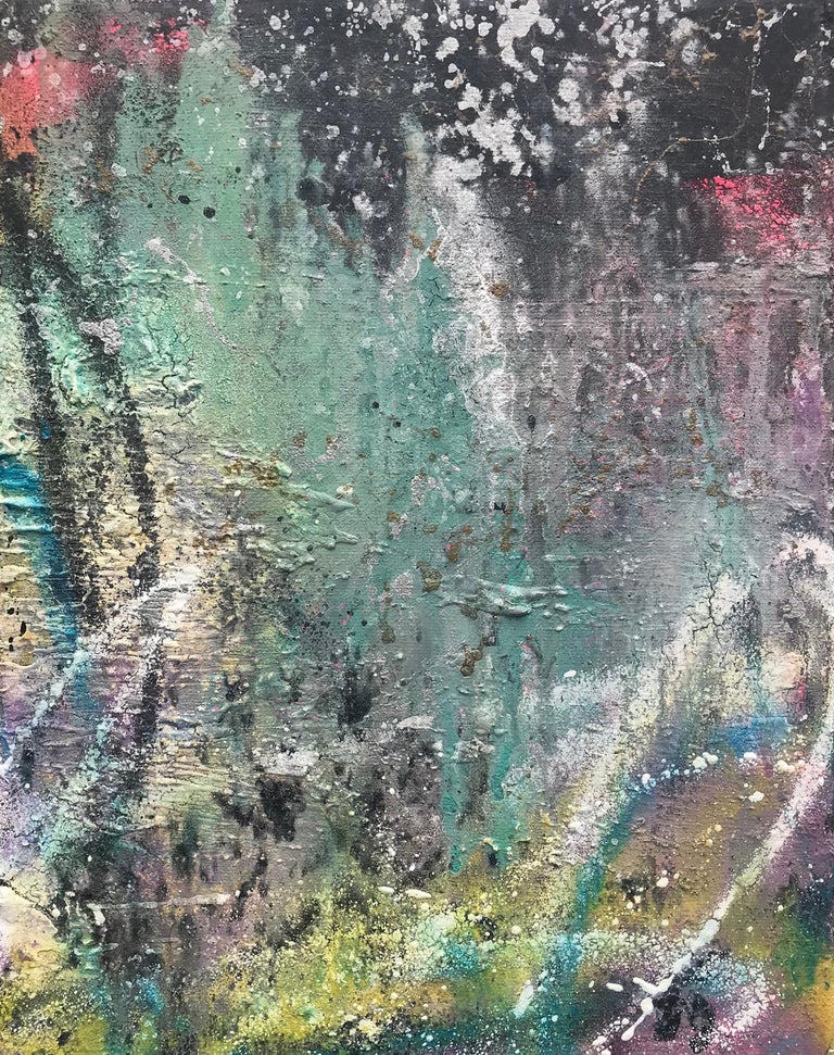 Evan Lorberbaum When Push Comes To Shove Acrylic Oil Resin Spray Paint Canvas Signed For Sale At 1stdibs