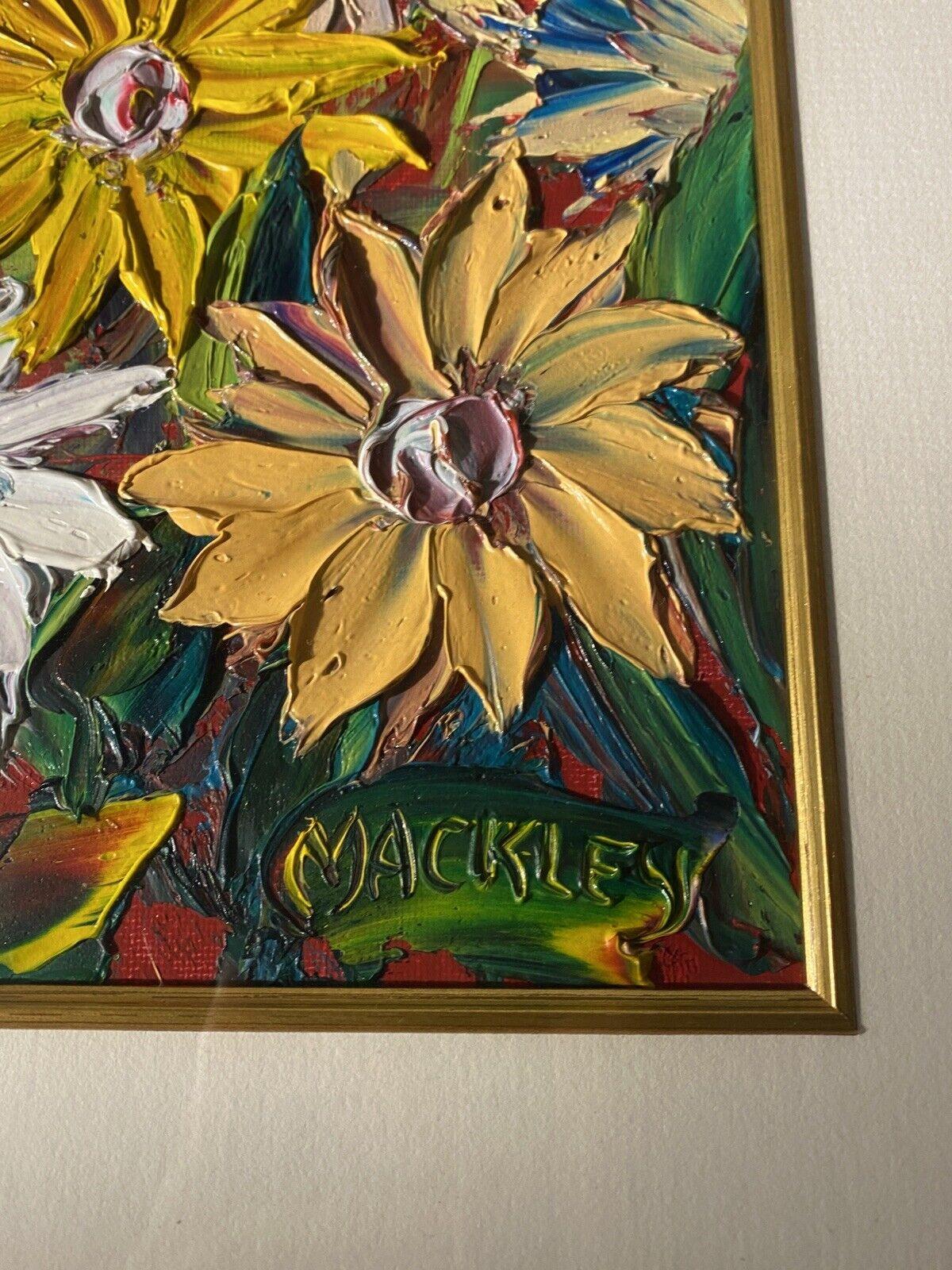 Women's or Men's Evan Mackley Oil On Board Flowers Painting. Framed. For Sale