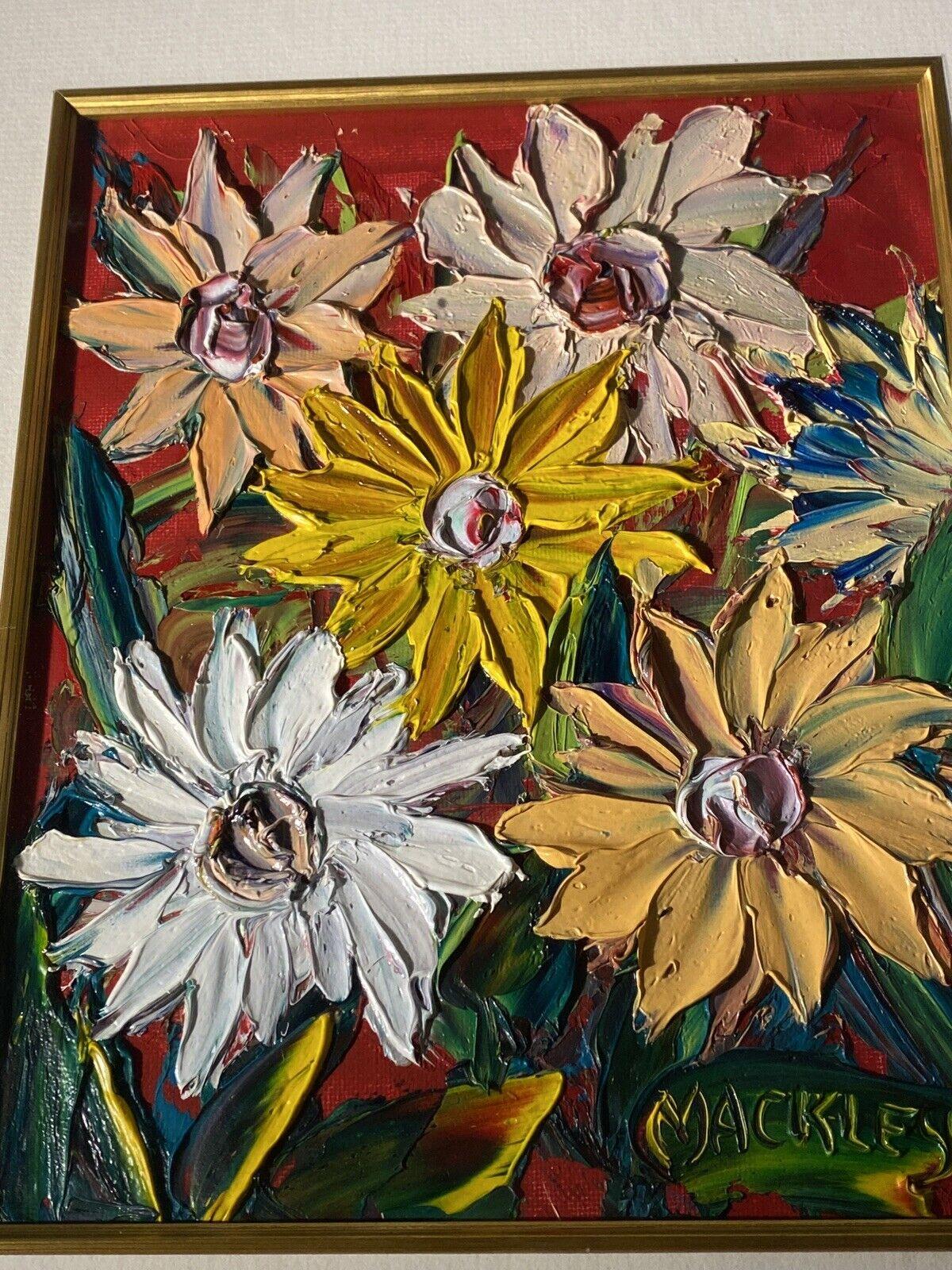 Peinture de fleurs Evan Mackley à l'huile sur panneau. Encadré. en vente 2