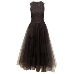 Evan Picone Black Lace & Tulle Evening Gown