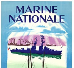 Original "Marine Nationale" vintage French naval poster
